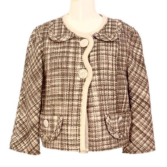 Marc Jacobs Jackets & Blazers - Marc Jacobs Cream and Brown Tweed Jacket Blazer